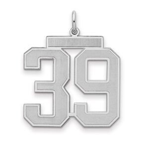 Sterling Silver, Jersey Collection, Large Number 39 Pendant